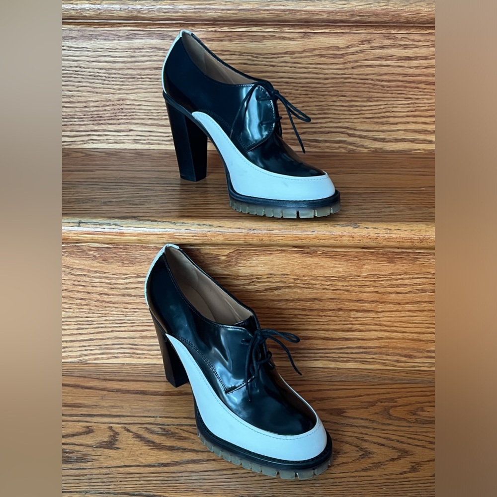 Women’s FRATELLI ROSSETTI Black & White Patent Leather High Heels Ankle Shoes
